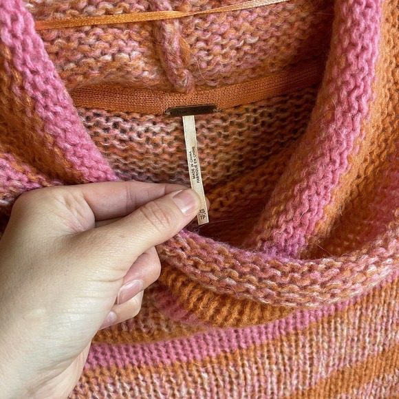 Free People Candy Stripe Alpaca Wool High Neck Oversized Sweater - Picture 4 of 5